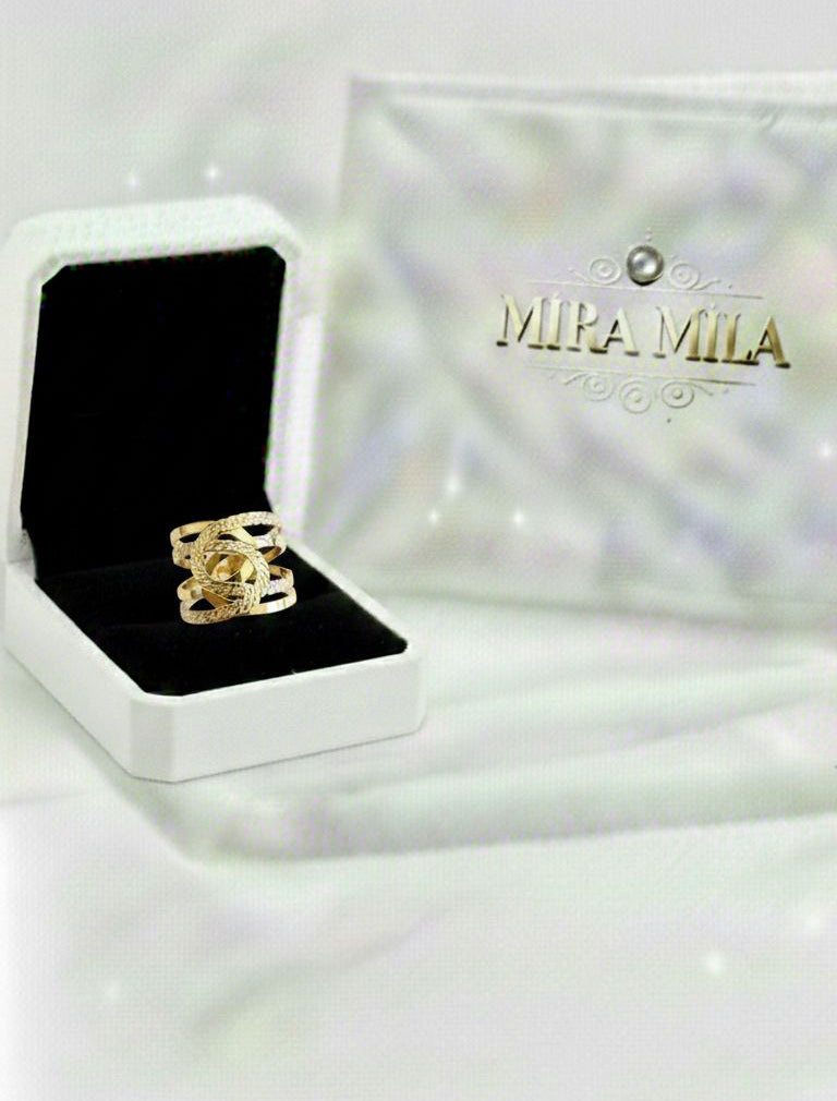 Anillo Cadena Dorada Triple – Mira Mila