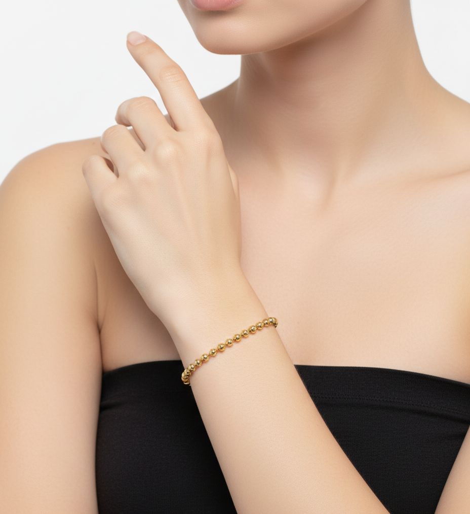 Pulsera Dorada de Esferas – Mira Mila