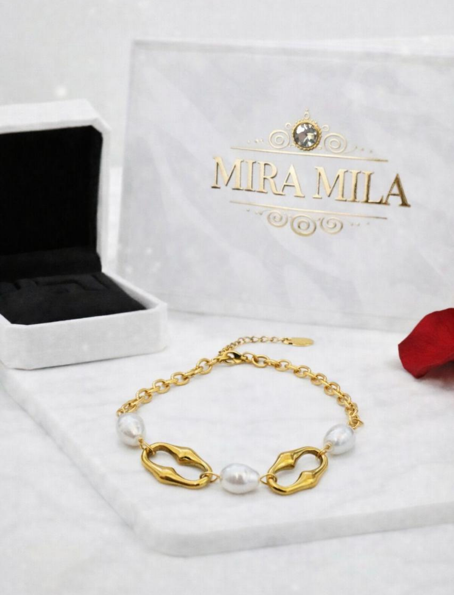 Pulsera Perlas Doradas Elegance - Mira Mila