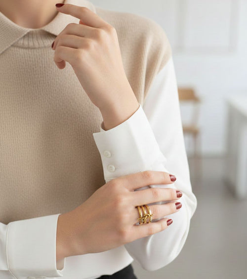 Anillo Nudo Dorado Ajustable – Mira Mila