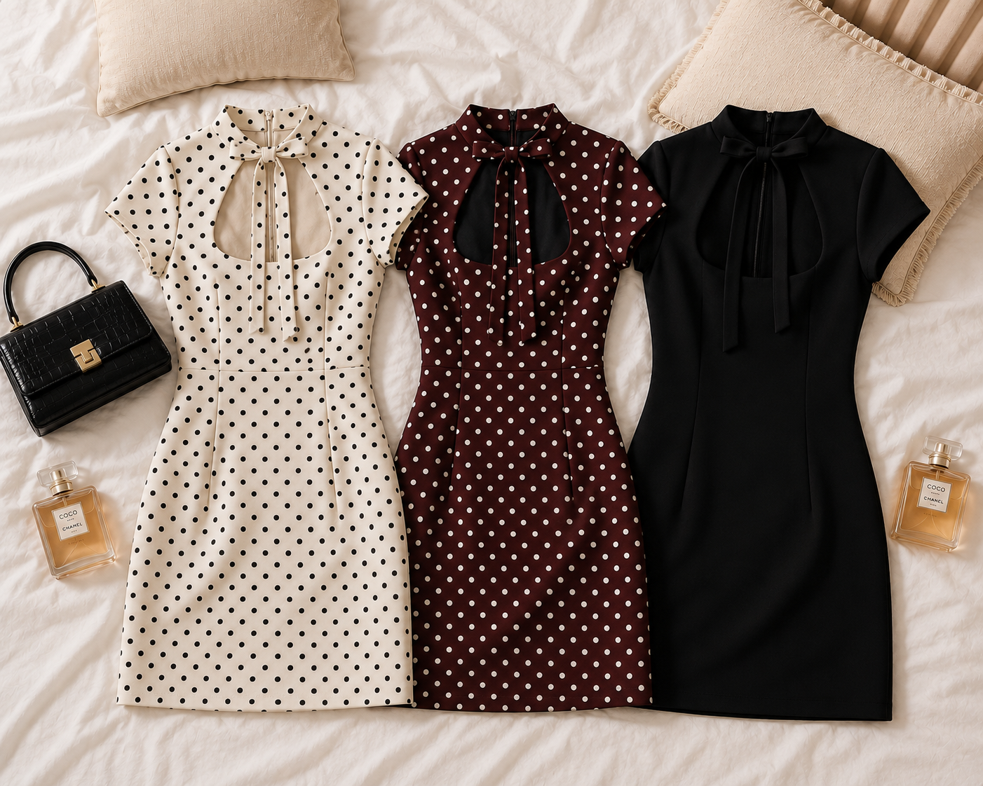 Vestido Mini Elegante con Estampado de Lunares