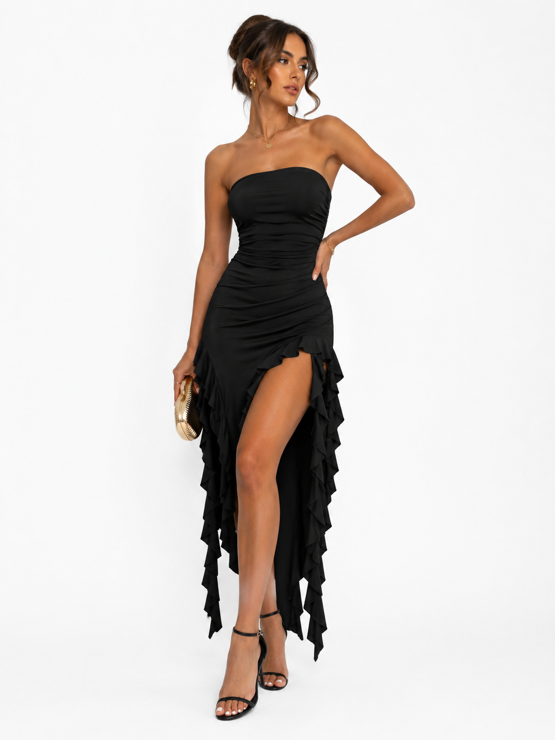 Vestido Sexy Strapless con Flecos y Espalda Descubierta para Mujer – Moda Verano Streetwear