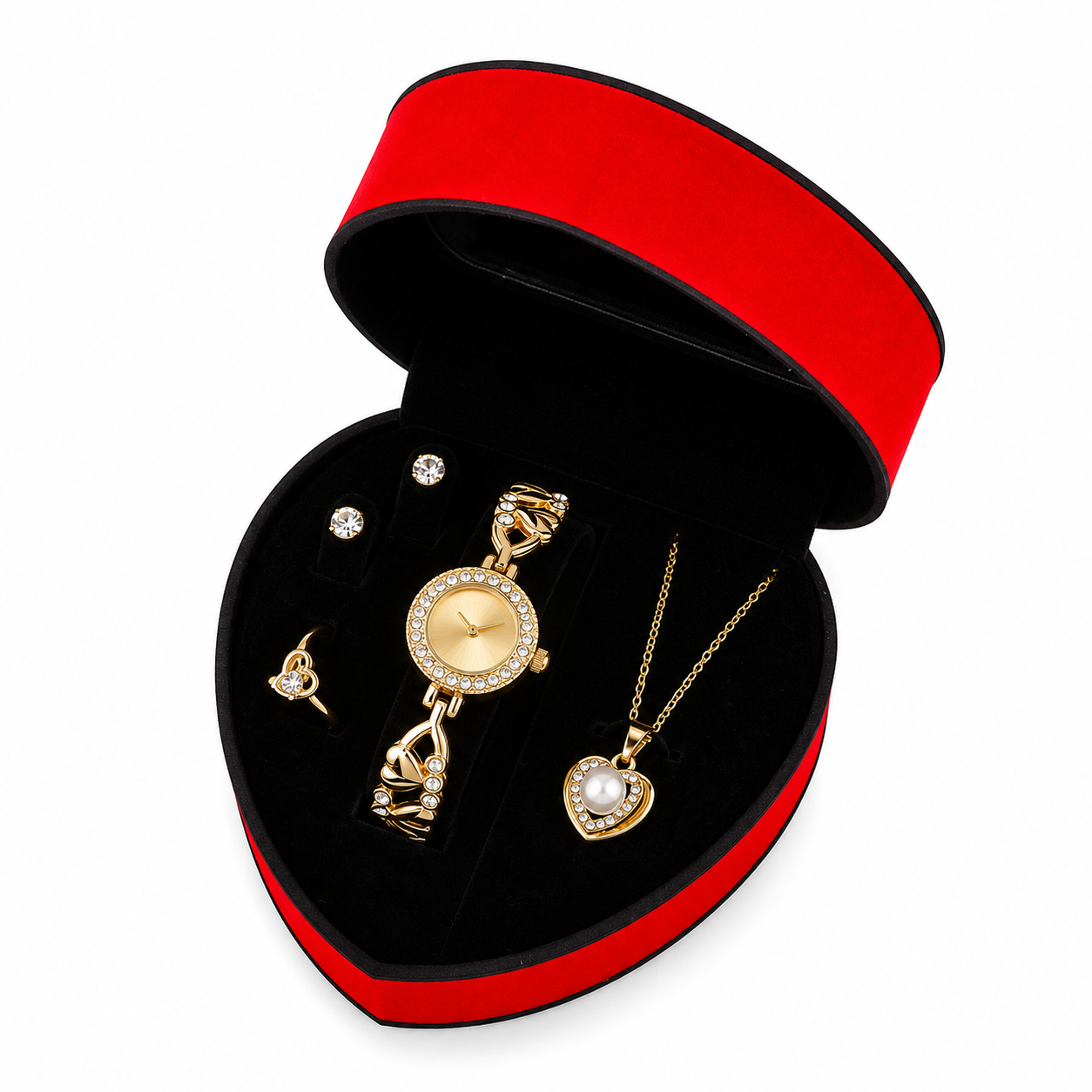 Set Luxury para mama – Reloj, Collar, Aretes y Anillo