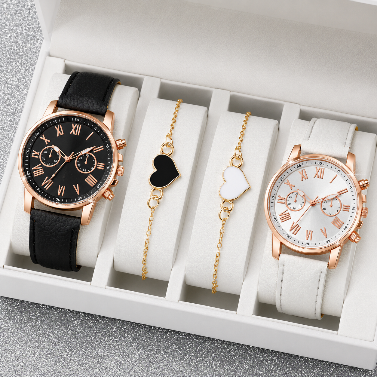 Set Elegante de Reloj y Pulseras para Mujer