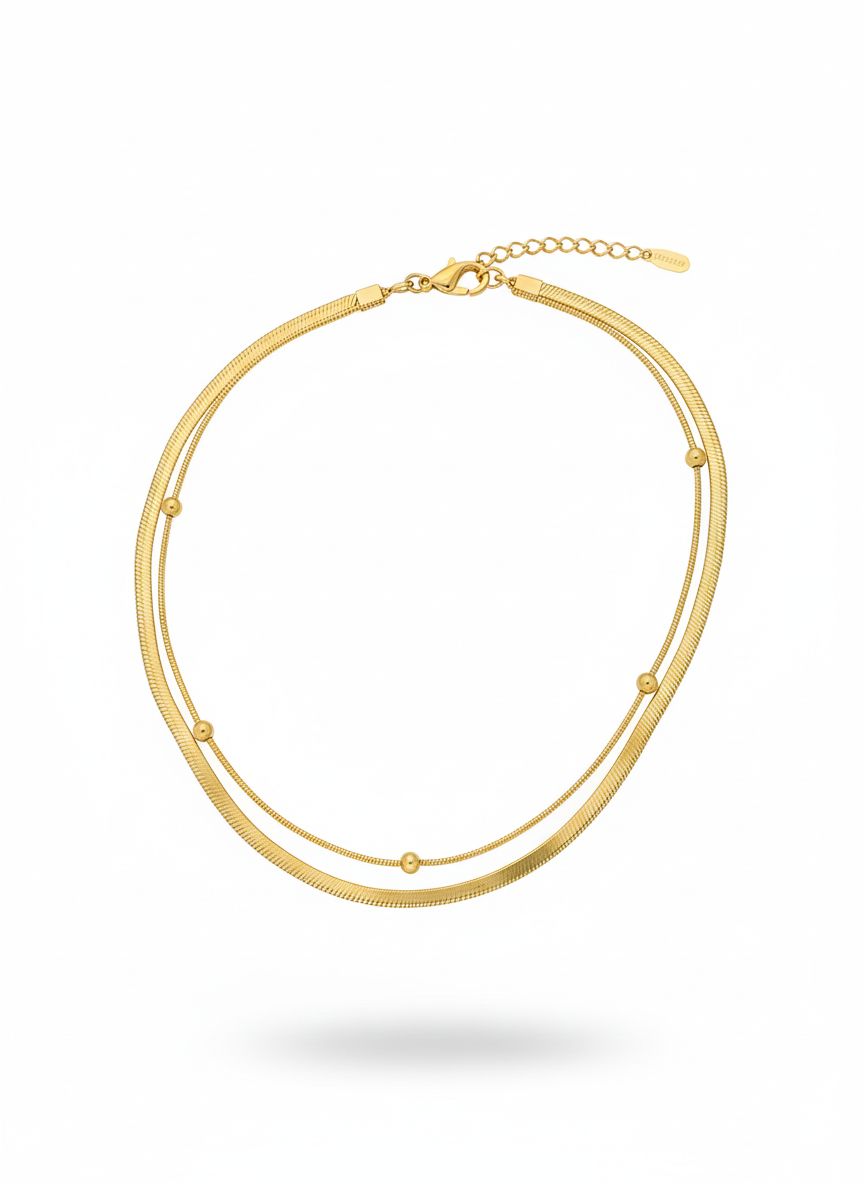 Collar Doble Aura Dorada - Mira Mila