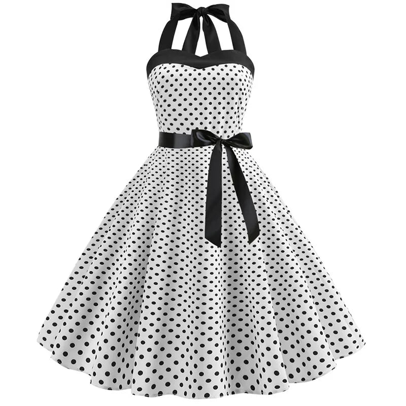 Vestido Retro d Estilo Hepburn para Mujer