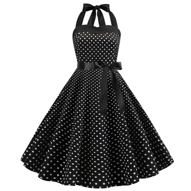 Vestido Retro d Estilo Hepburn para Mujer