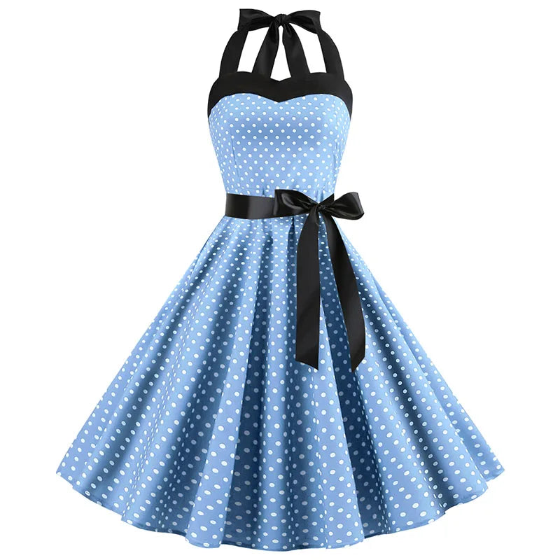 Vestido Retro d Estilo Hepburn para Mujer