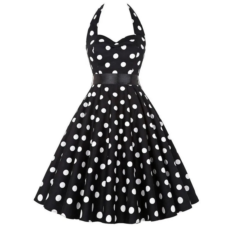Vestido Retro d Estilo Hepburn para Mujer