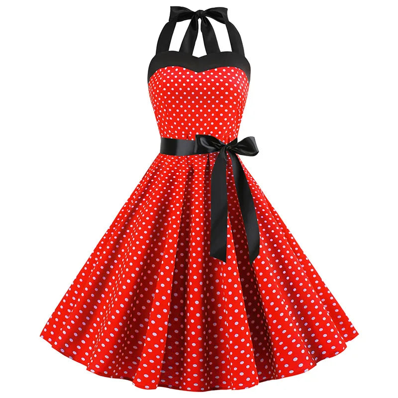 Vestido Retro d Estilo Hepburn para Mujer