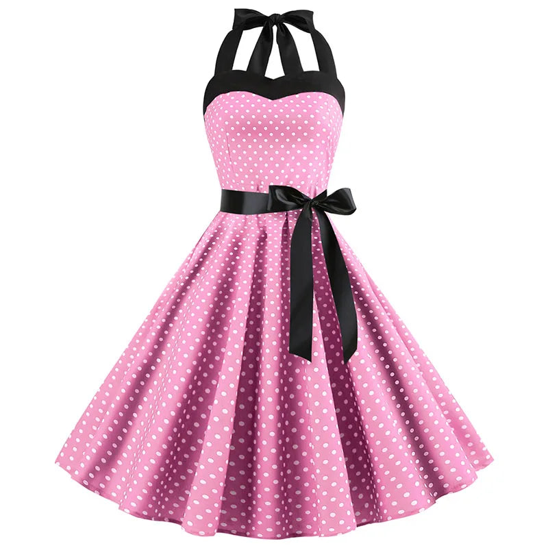 Vestido Retro d Estilo Hepburn para Mujer