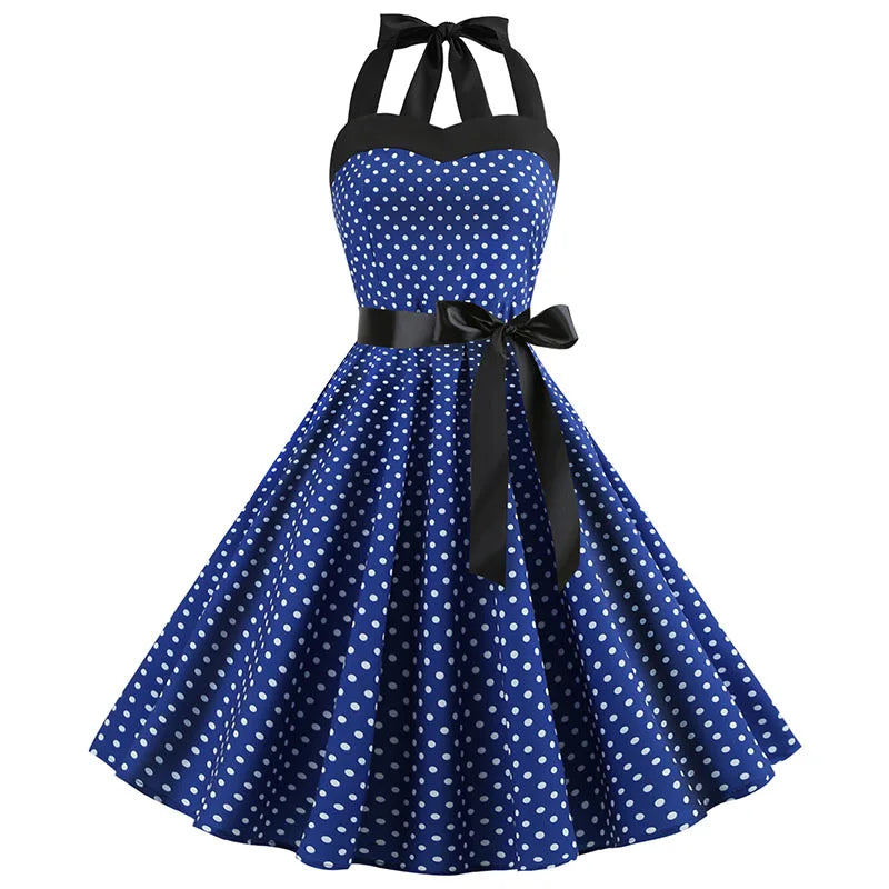Vestido Retro d Estilo Hepburn para Mujer