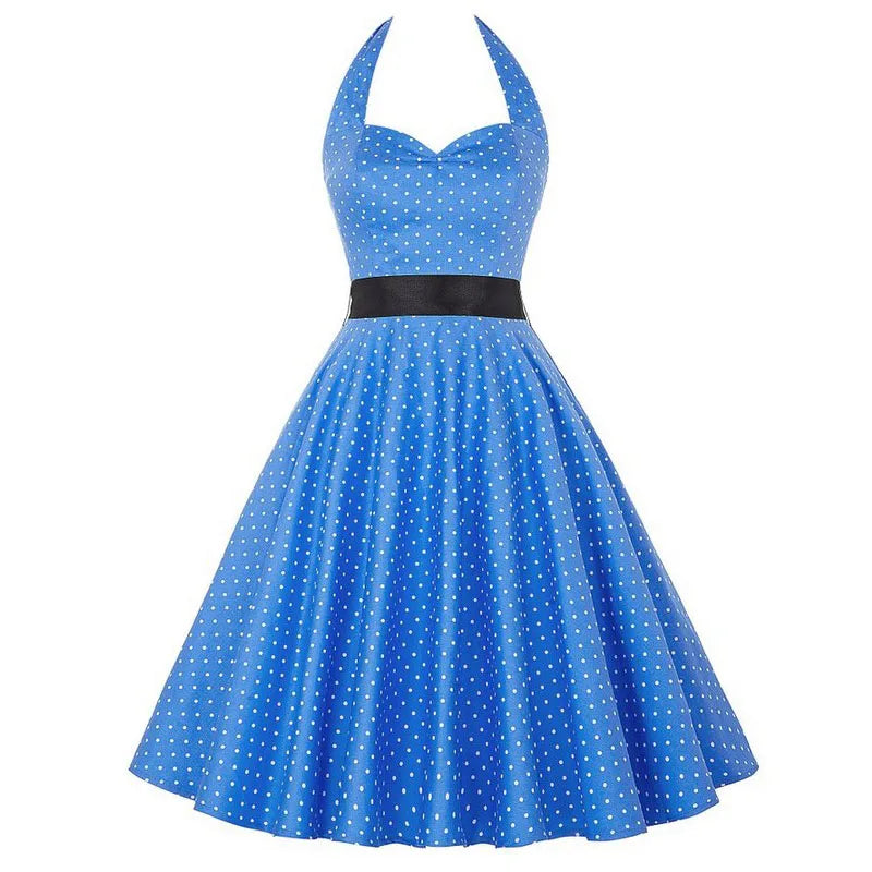 Vestido Retro d Estilo Hepburn para Mujer