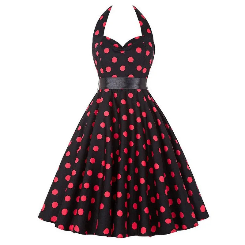 Vestido Retro d Estilo Hepburn para Mujer