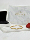 Pulsera Trenzada Dorada – Mira Mila