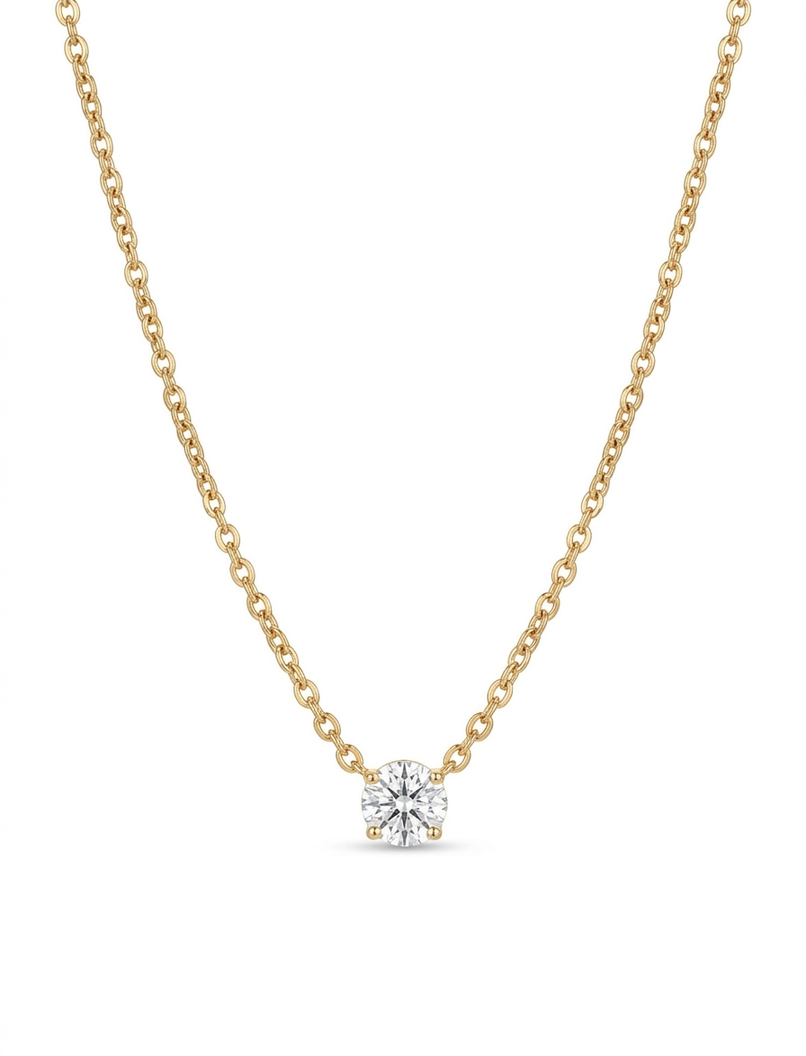 Collar Solitario Brillante – Mira Mila