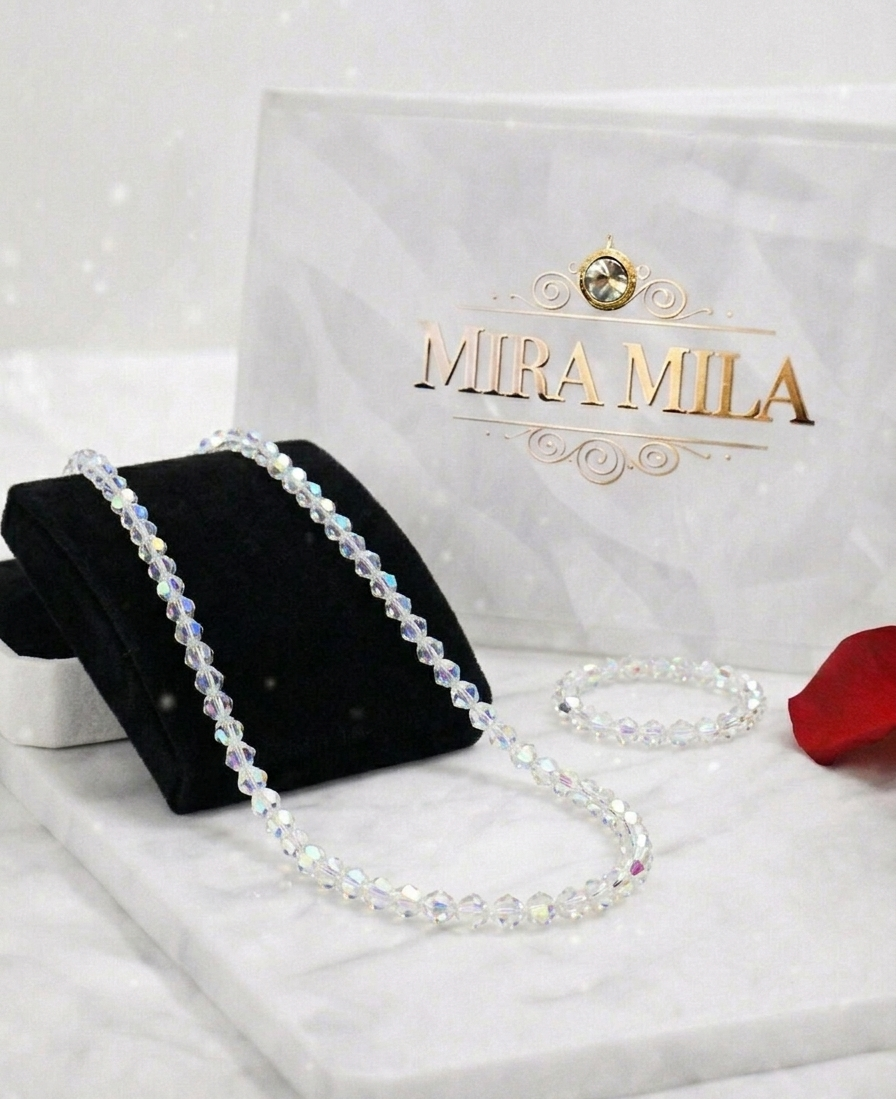 Set Pulsera y Cadena Swarovski Elegance - Mira Mila