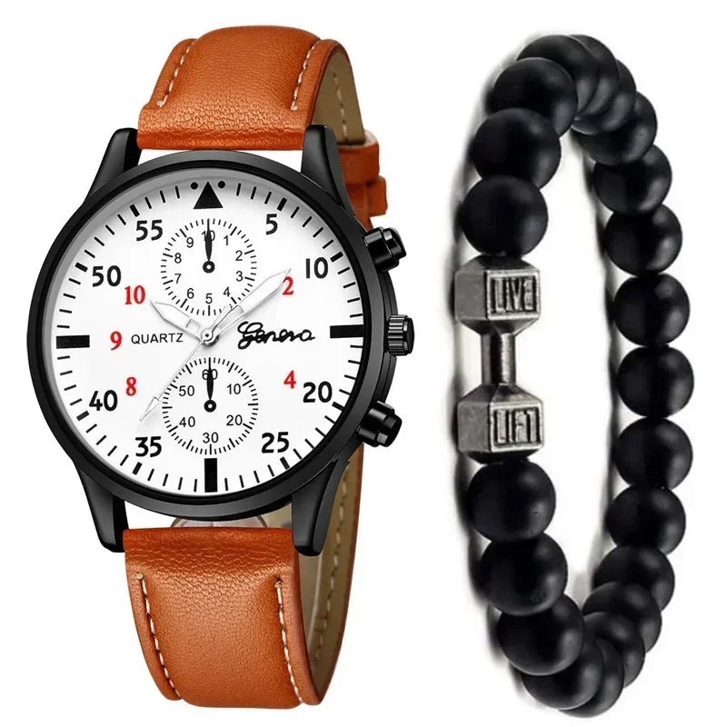 Luxury Men Watch Set – Brown Edition