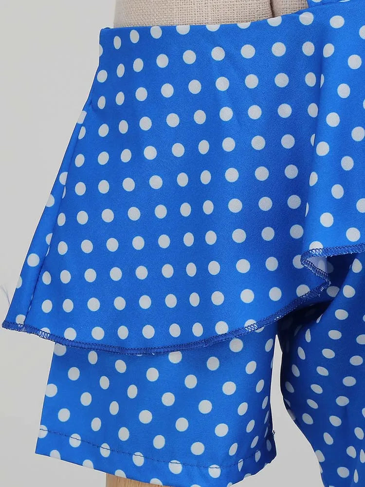 Off the Shoulder Elegant Vintage Party Dress Women Summer Polka Dot Ruffles A Line Midi Dresses