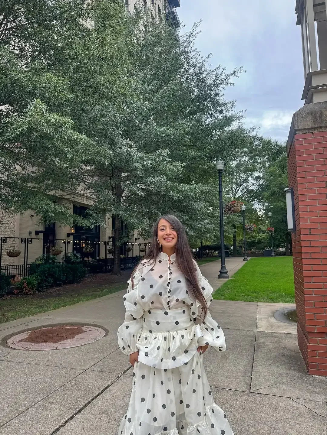 Women Casual Polka Dot Dress Chic Stand Collar Puff Sleeves See Through Ruffle Maxi Vestidos 2026 New Lady Vacation Party Wears