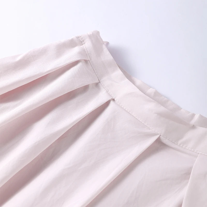 Vestido Largo Khaki Elegante para Mujer – Corte A-Line, Manga Corta y Cintura Ajustada | Moda Verano/Otoño 2026