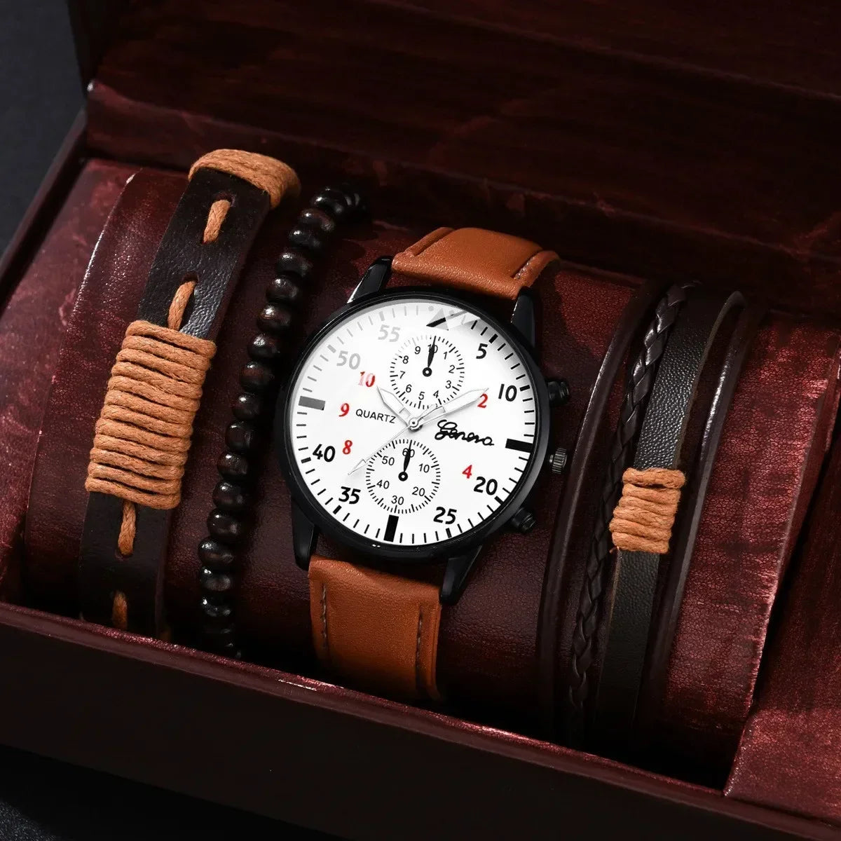 Luxury Men Watch Set – Brown Edition