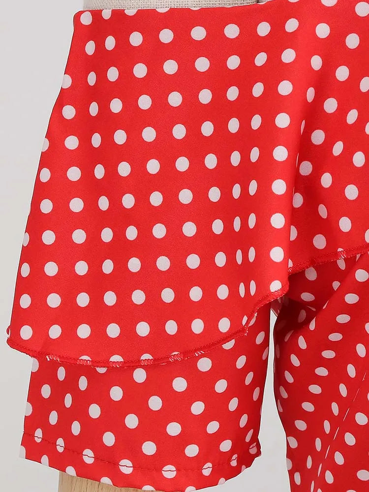 Off the Shoulder Elegant Vintage Party Dress Women Summer Polka Dot Ruffles A Line Midi Dresses