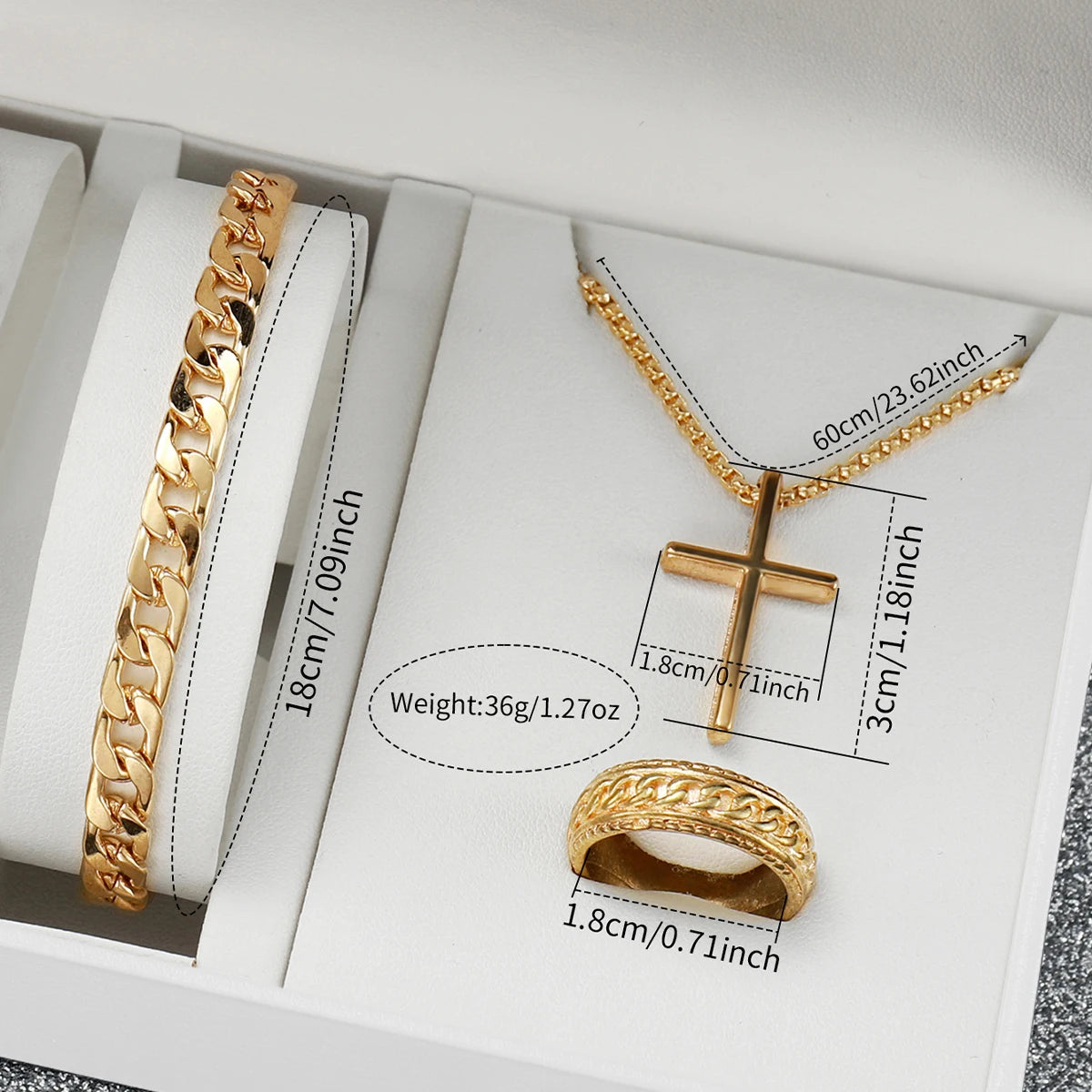 Set Premium para Hombre 4 en 1 – Reloj Gold y Accesorios