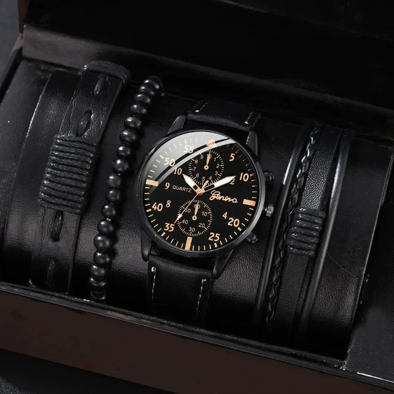 Luxury Men Watch Set – Brown Edition