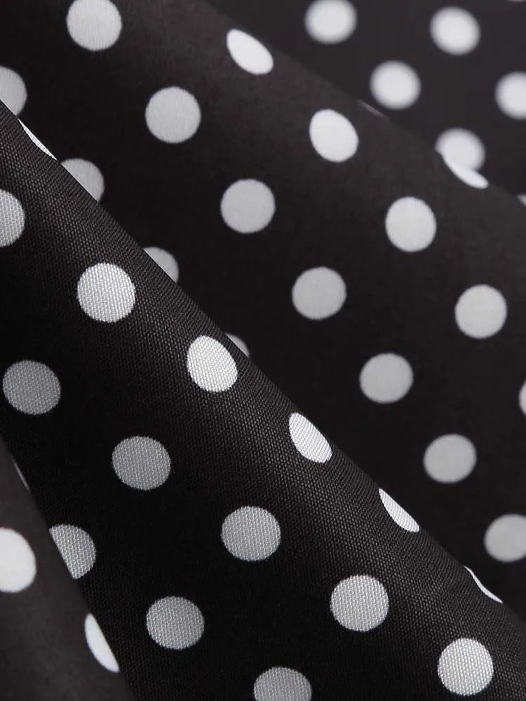Off the Shoulder Elegant Vintage Party Dress Women Summer Polka Dot Ruffles A Line Midi Dresses