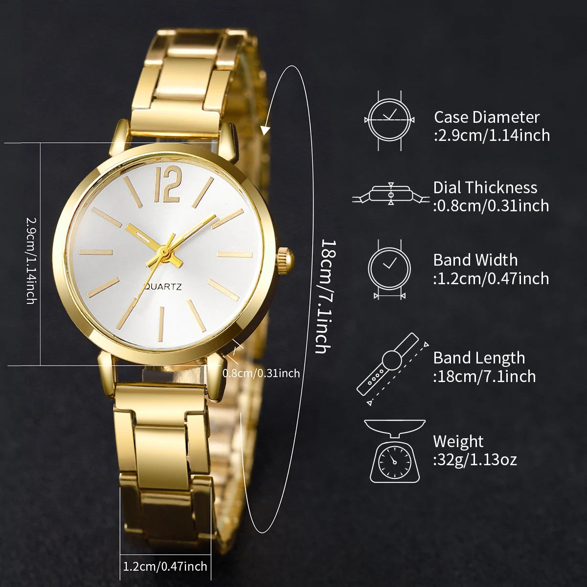 Reloj Quartz Elegante para Mujer